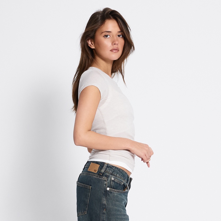 Sheer cap-sleeve top "Zeina"